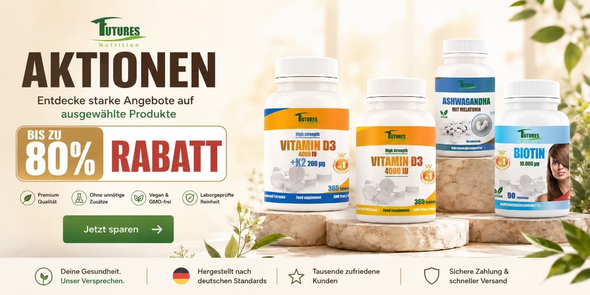 Aktionen bei Futures Nutrition – starke Rabatte auf ausgewählte Produkte. Jetzt sparen.